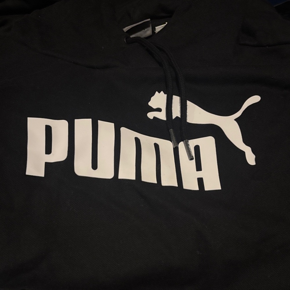 PUMA Black and White Logo Hoodie